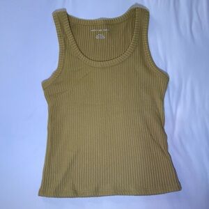 American Eagle Outfitters Ribbed Beige Tank Top